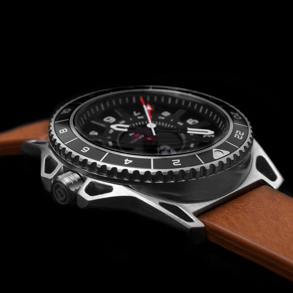 GMT-01 - AUTOMATIC GMT WATCH WITH ITALIAN LEATHER STRAP - Image 3